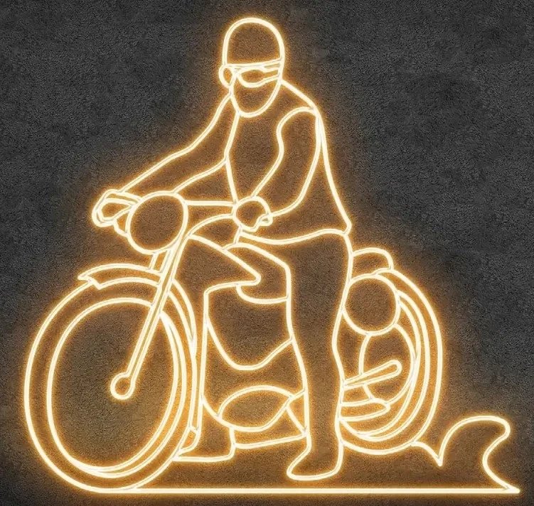 Eco Fix 2D LED Motorcycle Light, 220 × 220 × 60 cm, warm white, standing, 3D printing