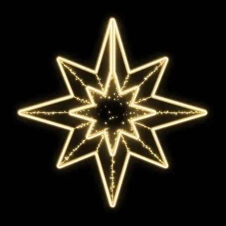 Easy Fix 2D LED star light I., Ø 150 cm, warm white, hanging, 3D printing