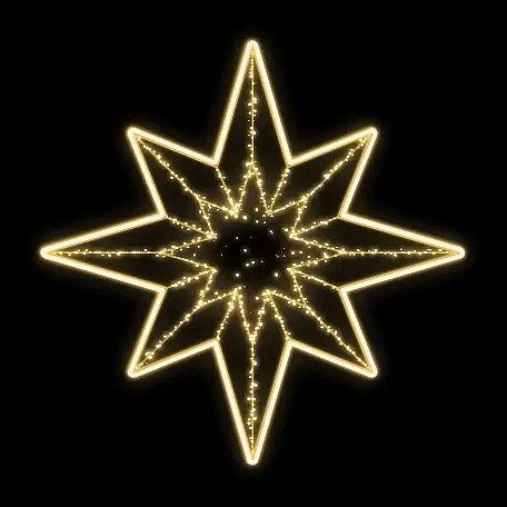 Easy Fix 2D LED star light II., with braid, Ø 150 cm, warm white, hanging, 3D printing