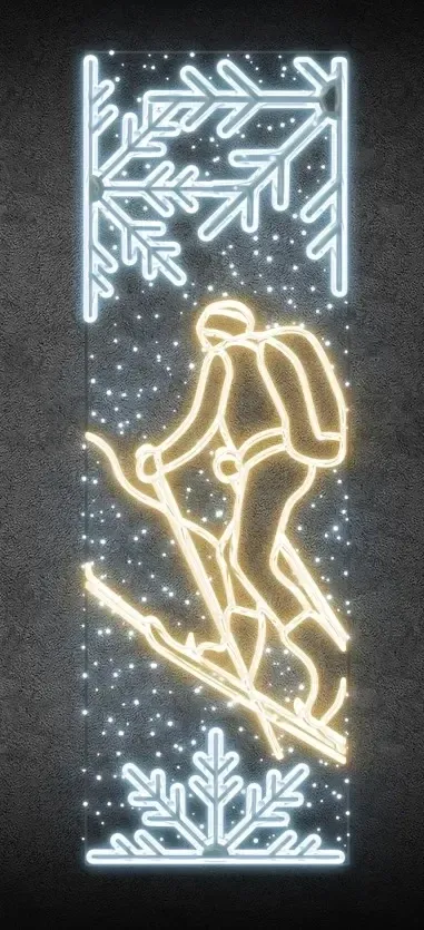 Easy Fix 2D LED light banner runner, 80 × 247 cm, warm and icy white, decor for public lighting, aluminium