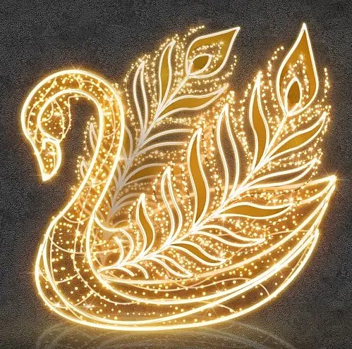 3D LED light swan 400 cm, warm white