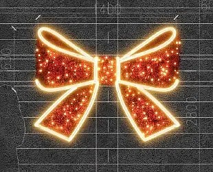 3D LED light bow, 140 × 65 cm, warm white with hose