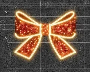 3D LED light bow, 140 × 65 cm, warm white with hose