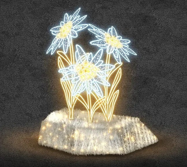 LED flower light set, 180 cm, 36V, 68,8W, 4 parts
