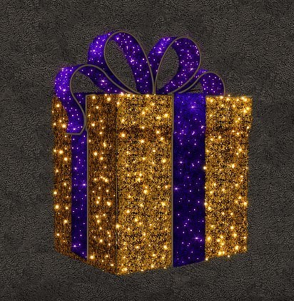Easy Fix 3D LED light gift, 60 × 65 × 60 cm, warm white with Flash, aluminium