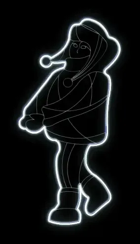 Eco Fix 2D LED light decor, child I., 100 × 150 × 3 cm, icy white, hanging, 3D printing