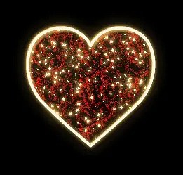 2D LED light heart, 62 × 56 cm, warm white, hanging, 3D printing