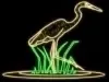 Eco Fix 2D LED light heron, 160 × 130 cm, warm white, standing, 3D printing