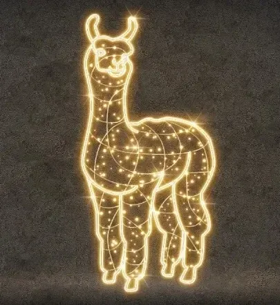 Eco Fix 2D LED Light Lama, 100 × 200 cm, warm white, standing, 3D printing