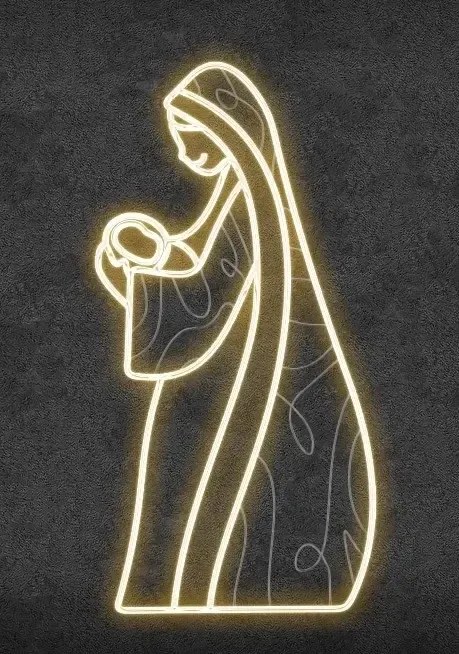 Easy Fix 2D LED light decor, Marie, white, 114 × 208 × 63 cm, warm white, standing, 3D printed, aluminium