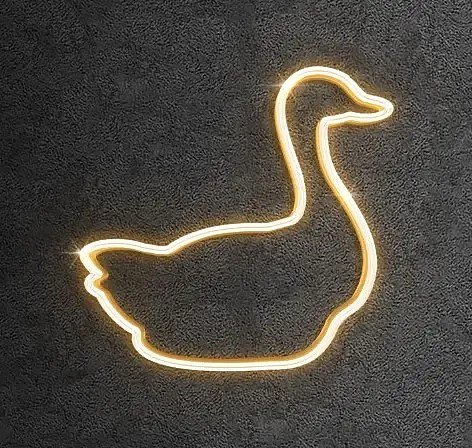 Eco Fix 2D LED light duck, 115 × 110 cm, warm white, standing, aluminium