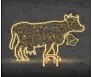 Eco Fix 2D LED light cow, 260 × 173 × 100 cm, warm white, standing, 3D printed, aluminium