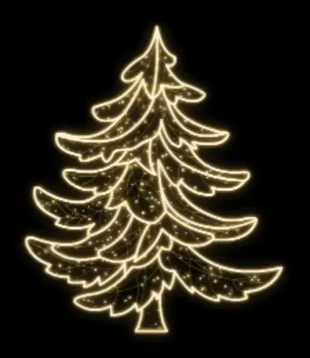 Easy Fix 2D LED tree light, 210 × 170 cm, warm white, standing, 3D printing