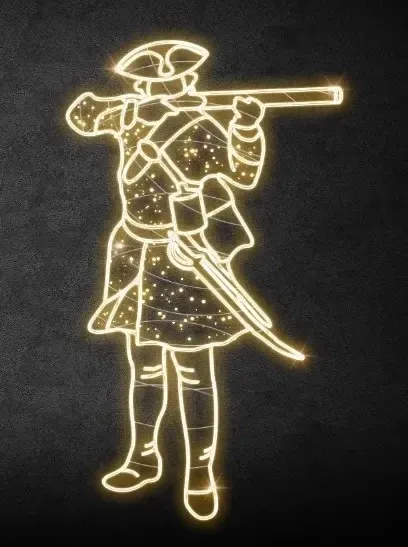 Easy Fix 2D LED light soldier, 115 × 200 cm, warm white, standing, 3D printing
