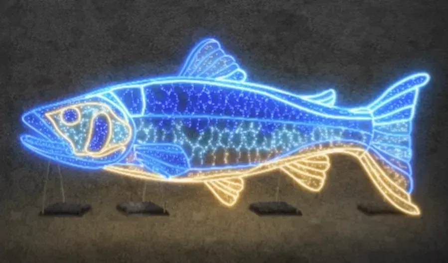 Eco Fix 2D light salmon, 10 segments, 480 × 230 × 100 cm, standing, 3D printed, aluminium