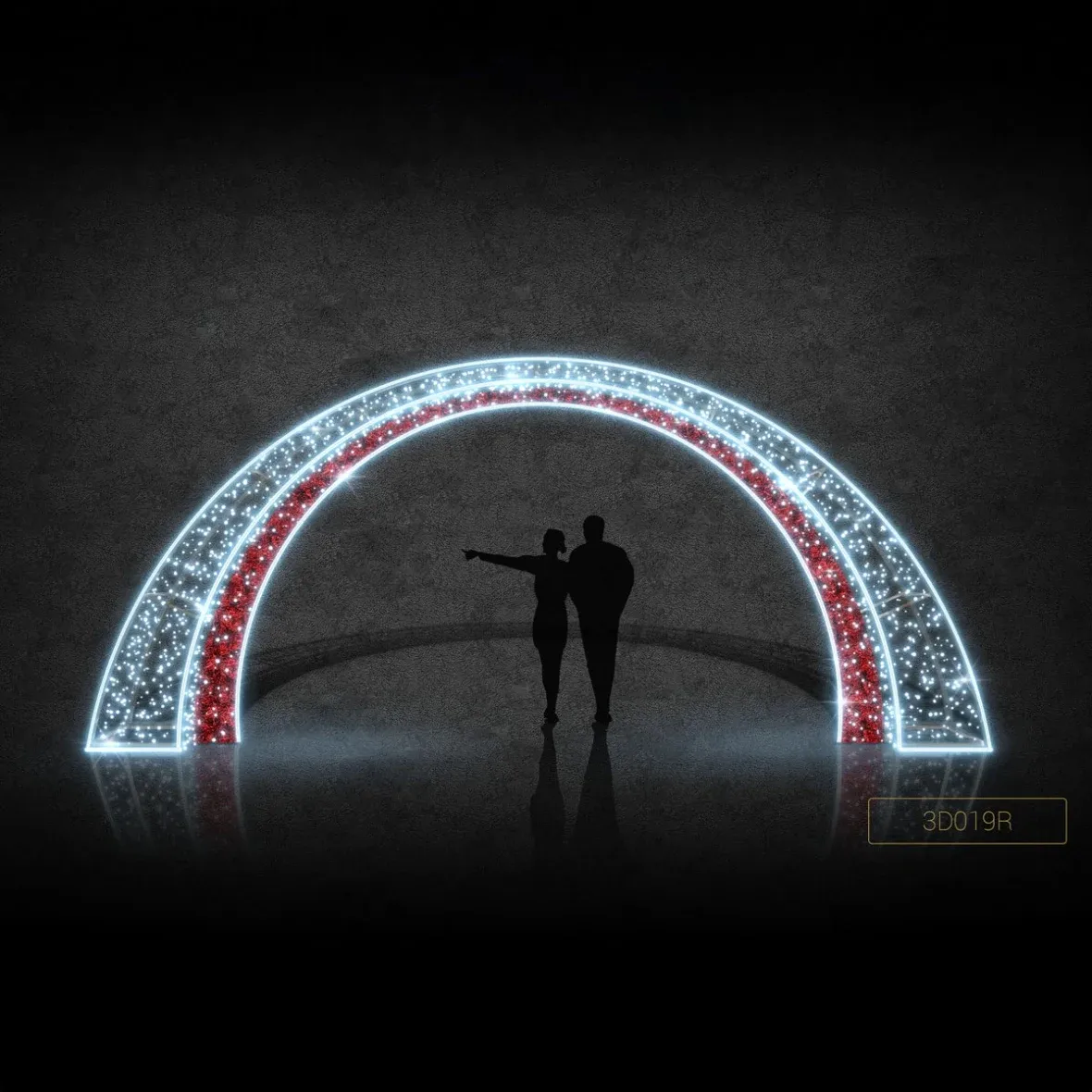 3D LED light gate 860 × 350 cm, icy white, 230 V, 272 W, 3 parts