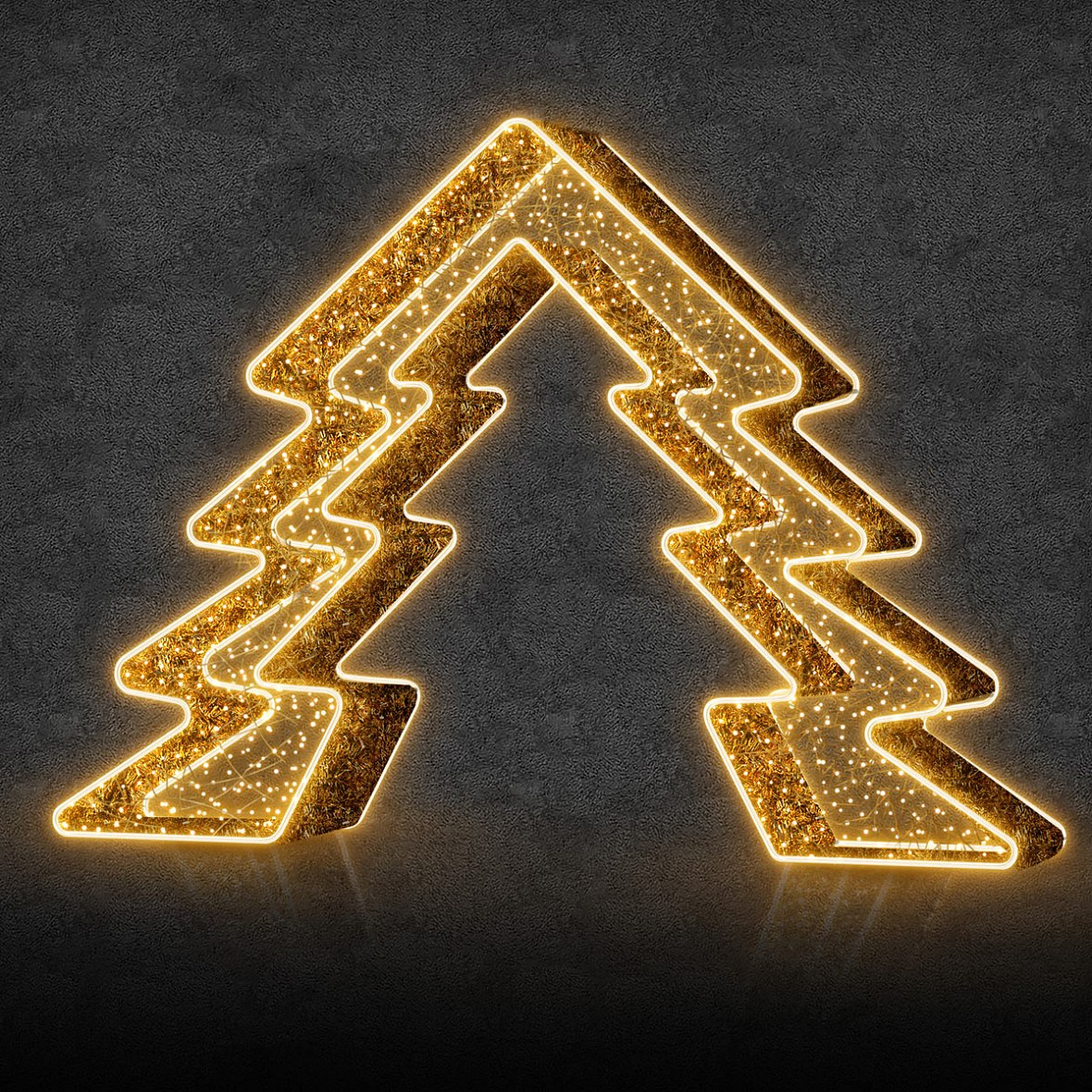 Eco Fix 3D LED tree light, 420 × 325 cm, warm white, aluminium
