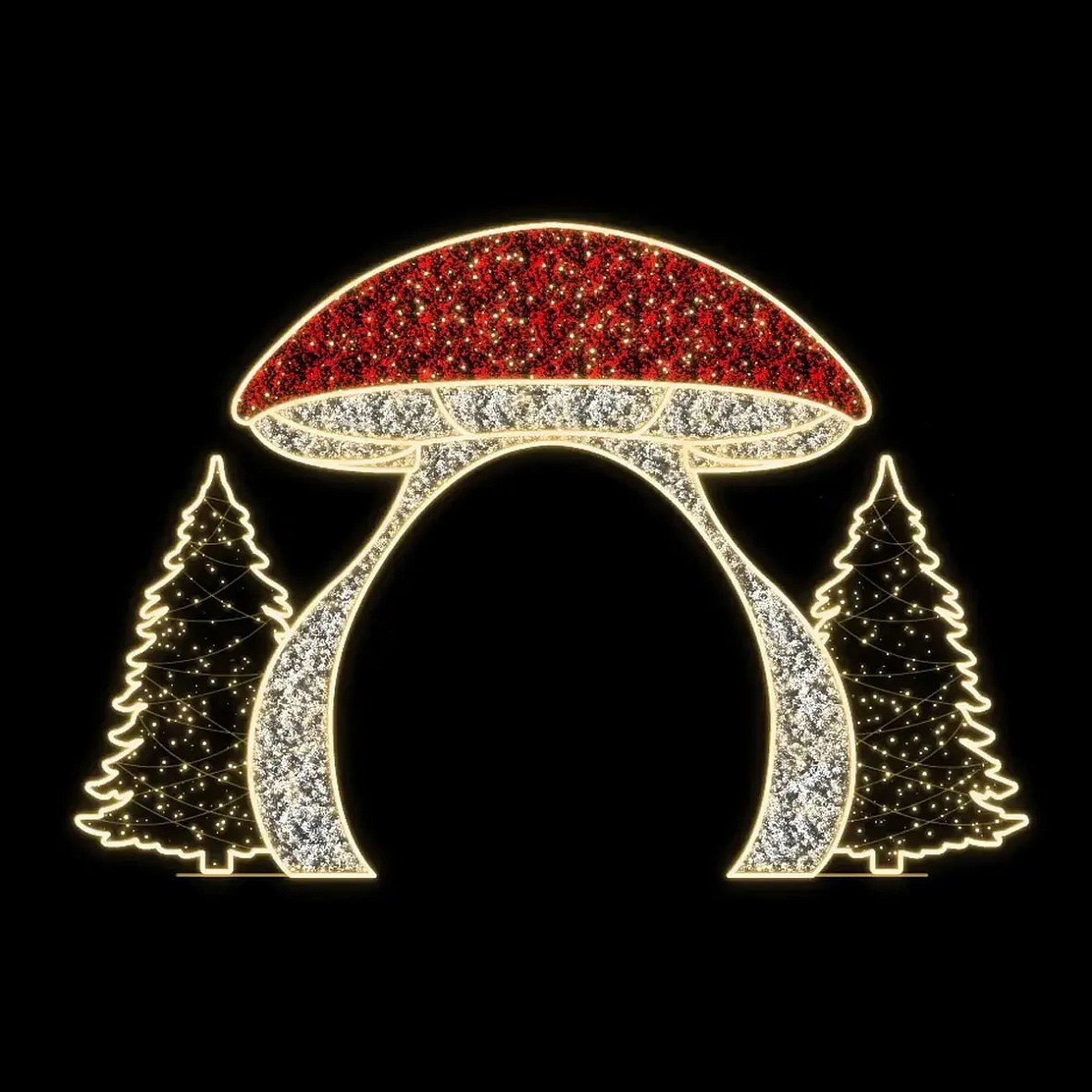 Eco Fix 2D LED light sponge and trees, standing, 500 × 355 × 149 cm, warm white, 3D printed, gold