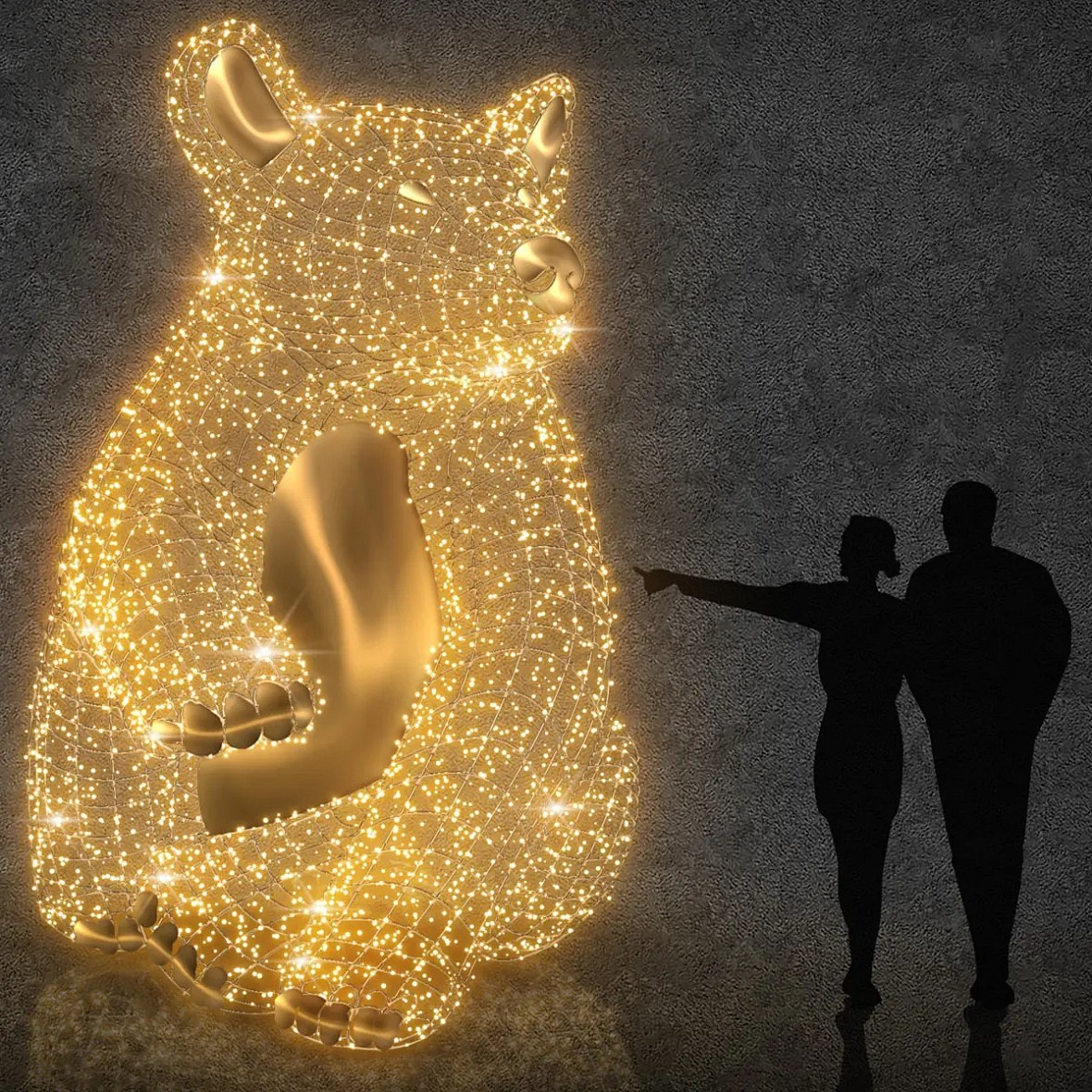 Eco Fix 3D LED light bear ?? × ?? × ?? cm, warm white, aluminium