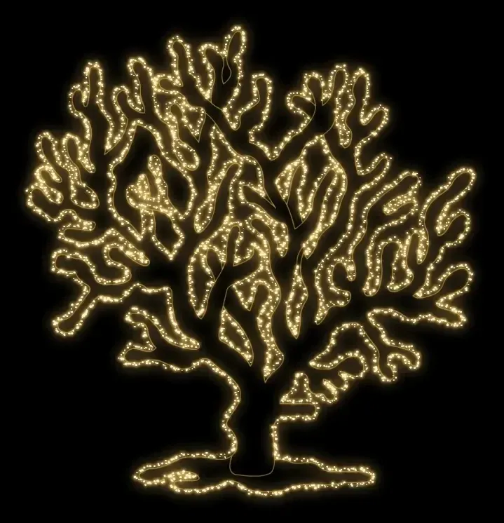 Eco Fix 2D LED light corals, 175 × 135 cm, warm white, standing, 3D printing