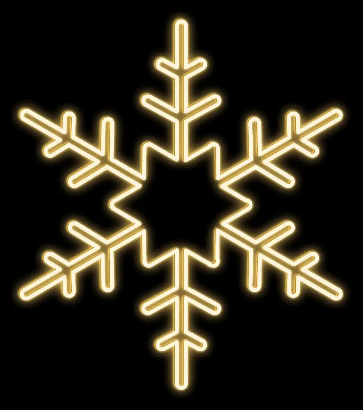 2D LED light snowflake XXV, hanging, 113 × 100 × 2 cm, warm white, 3D printing