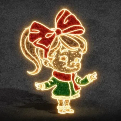 Eco Fix 2D LED light figure Annie, 110 × 150 cm, warm white, standing, 3D printing