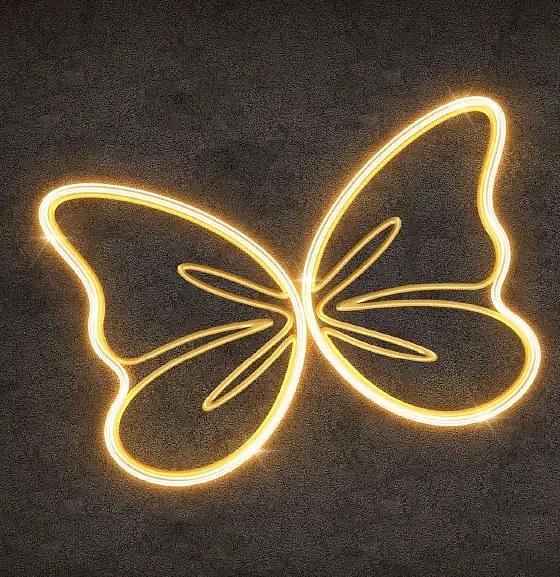 Eco Fix 2D LED butterfly light, 30 × 20 cm, warm white, hanging, 3D printed, aluminium