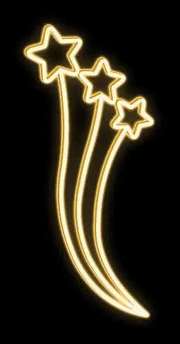 Easy Fix 2D LED light motif 3 stars, 90 × 200 cm, warm white, hanging, aluminium