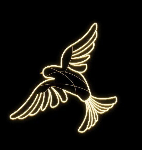Easy Fix 2D LED dove light, hanging, 200 × 140 × 5 cm, warm white, aluminium, DZ977WS3