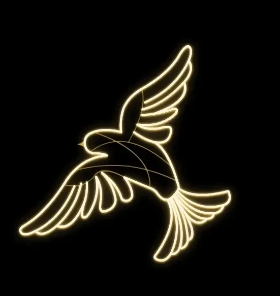 Easy Fix 2D LED dove light, hanging, 200 × 140 × 5 cm, warm white, aluminium, DZ977WS3
