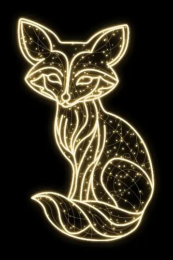 Eco Fix 2D LED light fox, hanging, 130 × 210 × 3 cm, warm white, 3D printing, DZX11184WS3