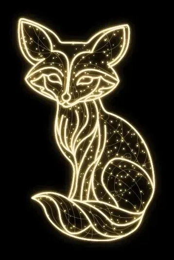 Eco Fix 2D LED light fox, hanging, 130 × 210 × 3 cm, warm white, 3D printing, DZX11184WS3