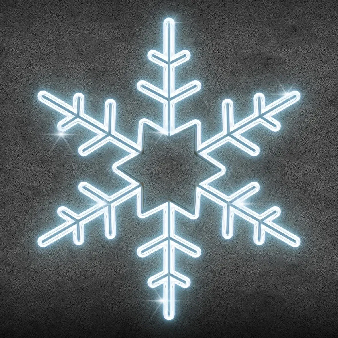 Easy Fix 2D LED star float Ø 100 cm, icy white, public lighting kit, aluminium