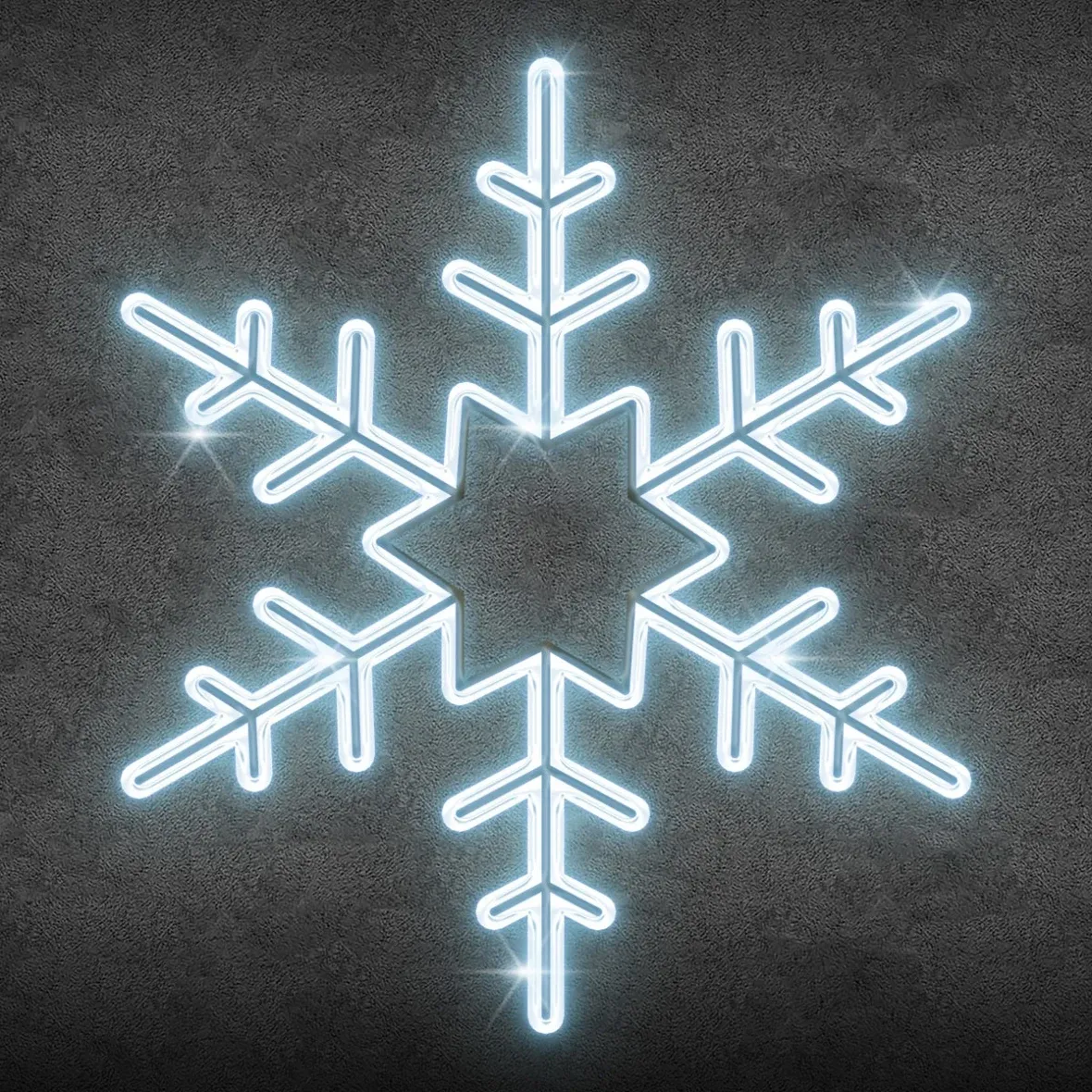 Easy Fix 2D LED star float Ø 80 cm, icy white, public lighting kit, aluminium