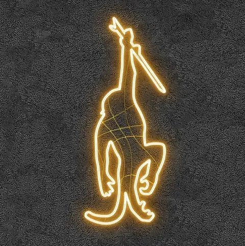 Eco Fix 2D LED light monkey, hanging, hanging, 60 × 144 × 3 cm, warm white, 3D printed, gold