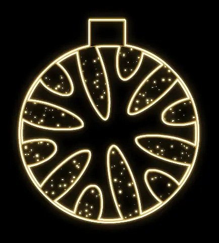 Easy Fix 2D LED light ornament III, hanging, 205 × 235 × 5 cm, warm white with Flash, 3D printing