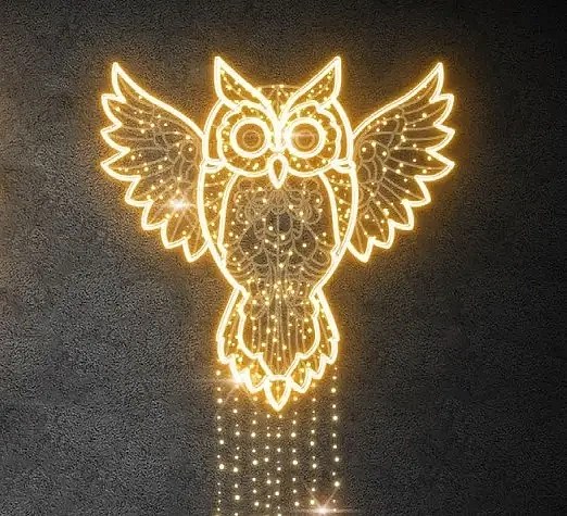Easy Fix 2D LED light owl, hanging, 150 × 448 × 3 cm, warm white, 3D printing, DZX21185WS1