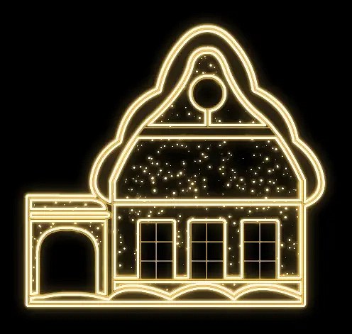Eco Fix 2D LED light village, 230 × 230 cm, warm white, standing, aluminium