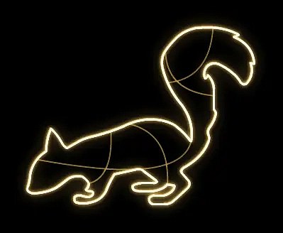 Easy Fix 2D LED light squirrel standing, 175 × 135 × 60 cm, warm white, standing, 3D printed, aluminium