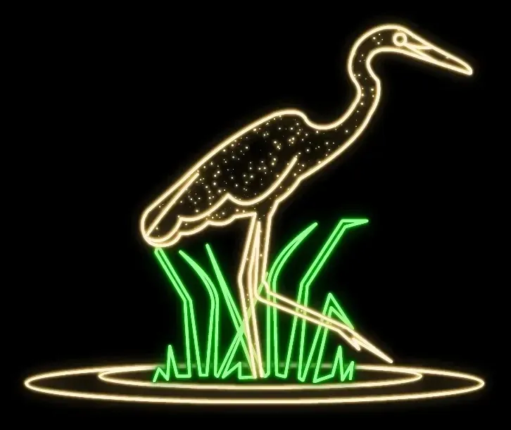 Easy Fix2D LED light heron, hanging, 132 × 140 × 3 cm, warm white, 3D printed, DZX11102WS2
