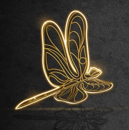 2D LED dragonfly light, hanging, 100 × 104 × 3 cm, warm white