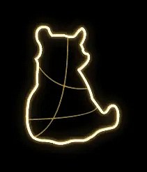 Easy Fix 2D LED light bear I., 80 × 70 × 40 cm, warm white, standing, 3D printed, aluminium