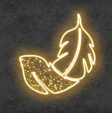 2D LED light feather 110 × 117 cm, warm white hanging, 3D printing