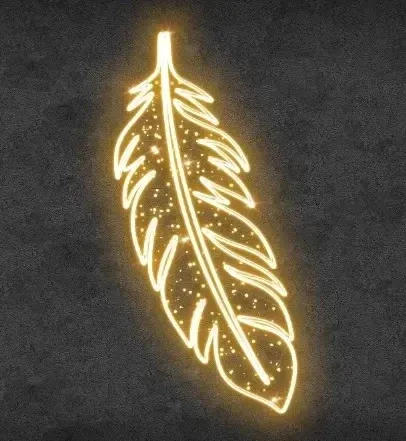 2D LED light feather, 145 × 105 cm, warm white, hanging, 3D printing