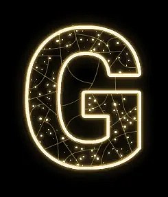 Eco Fix 2D LED light letter G, 102 × 123 × 3 cm, warm white, hanging, 3D printing