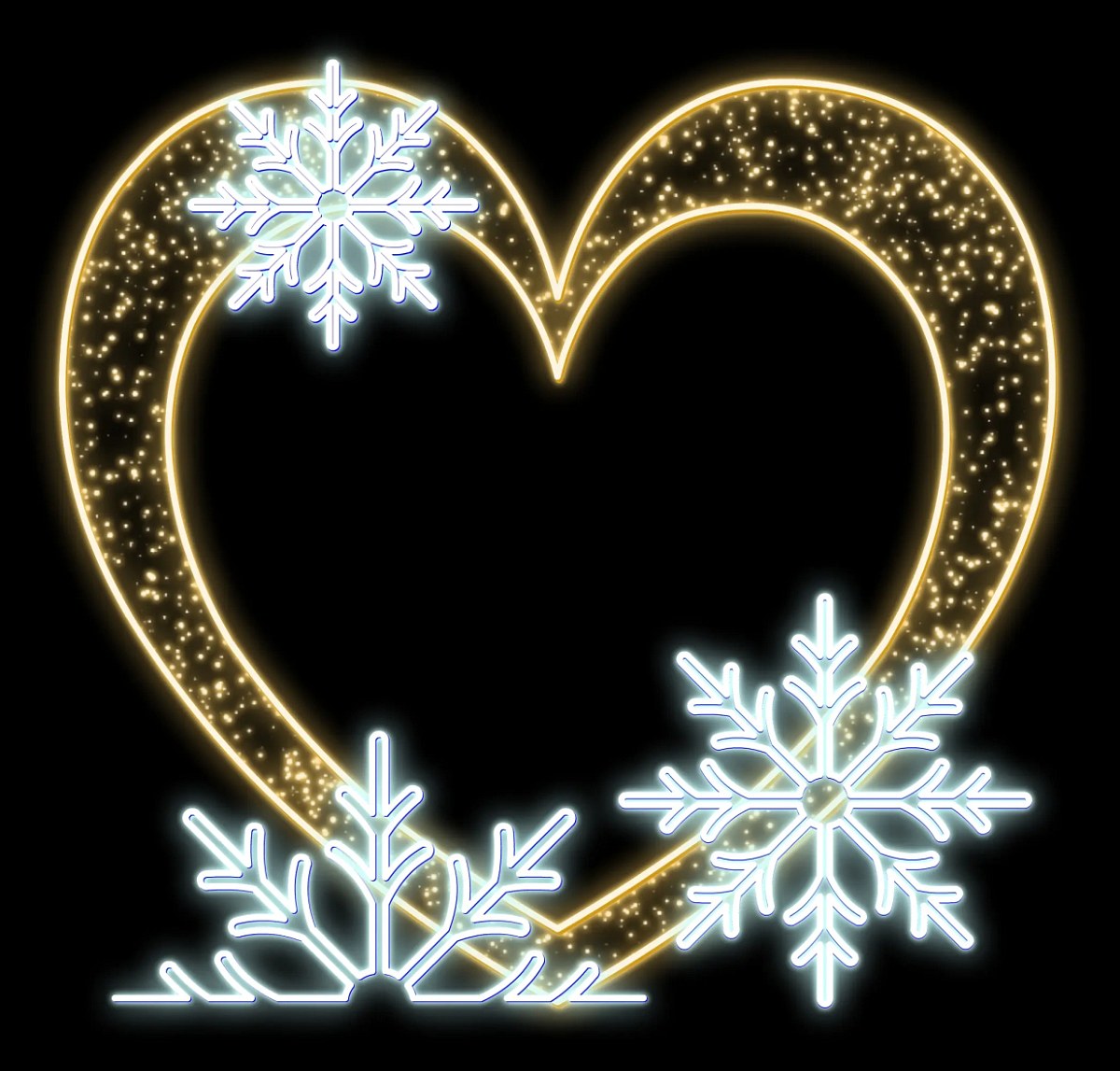 Eco Fix 2D LED light heart, 240 × 225 cm, warm and icy white, standing, aluminium