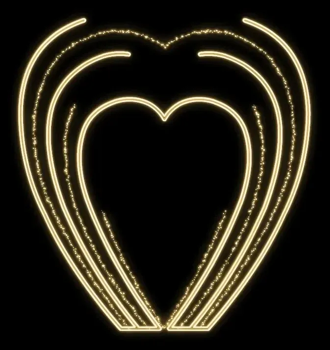 Eco Fix 2D LED heart light, warm white, standing, aluminium