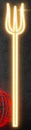 2D LED light fork, 26 × 150 cm, warm white, standing, aluminium