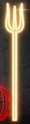 2D LED light fork, 26 × 150 cm, warm white, standing, aluminium