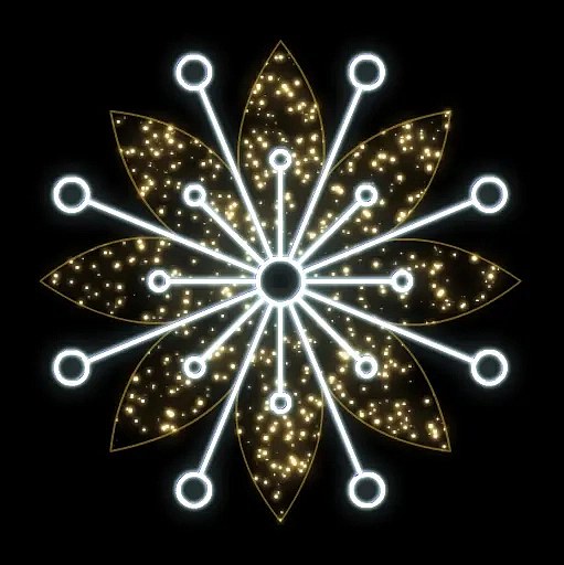 Easy Fix 2D LED flower light, Ø 150 cm, icy white, warm white, hanging, aluminium